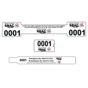 Bike Seat Post Sticker, Helmet Sticker and Wristband - Olympic Triathlon Pack